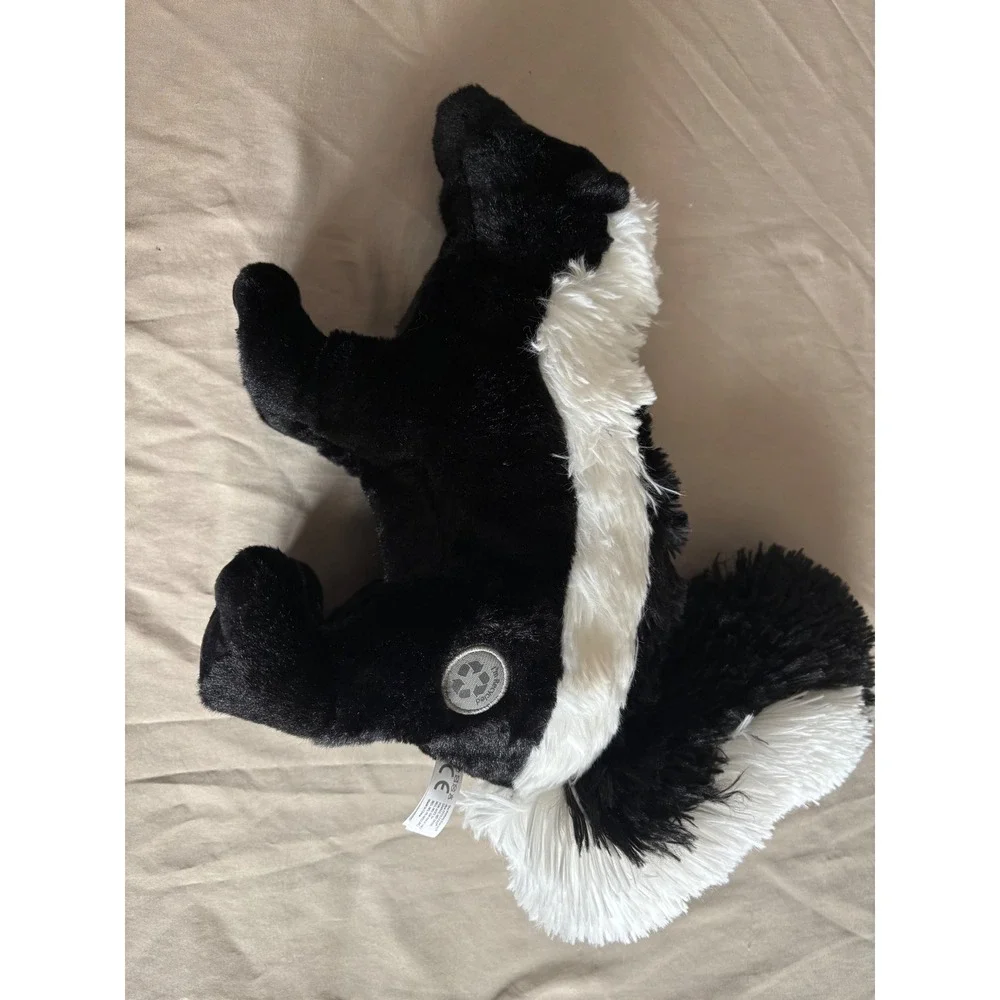Wild Republic Skunk Plush Stuffed Animal Recycled Black White Woodland Toy
